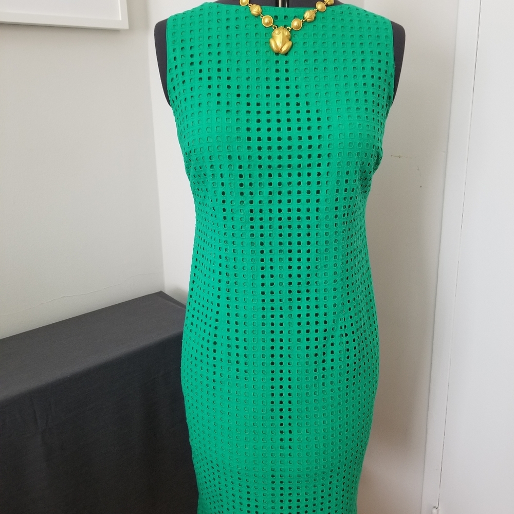 Liz Claiborne Green Eyelet Dress